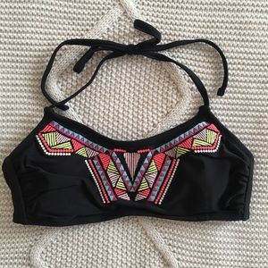 Embroidered bikini top